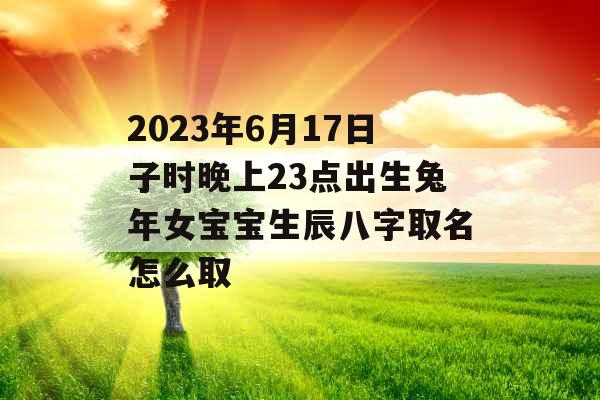2023年6月17日子时晚上23点出生兔年女宝宝生辰八字取名怎么取 2023年6月17日子时晚上23点出生兔年女宝宝生辰八字取名怎么取