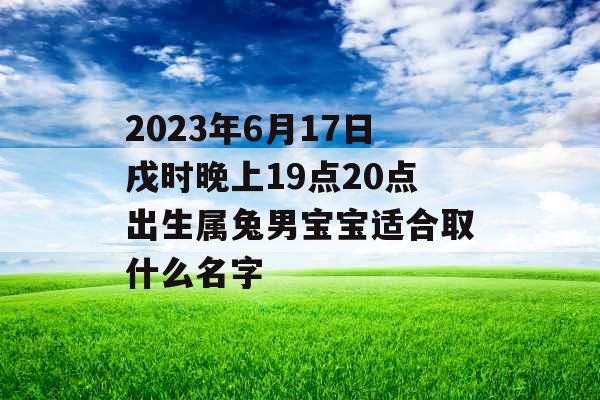 2023年6月17日戌时晚上19点20点出生属兔男宝宝适合取什么名字