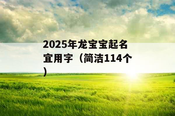 2025年龙宝宝起名宜用字（简洁114个）