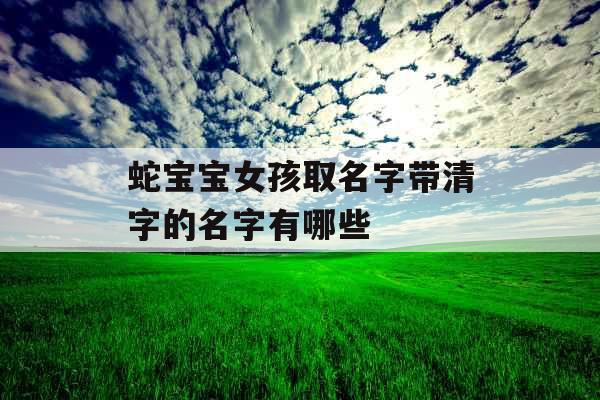 蛇宝宝女孩取名字带清字的名字有哪些