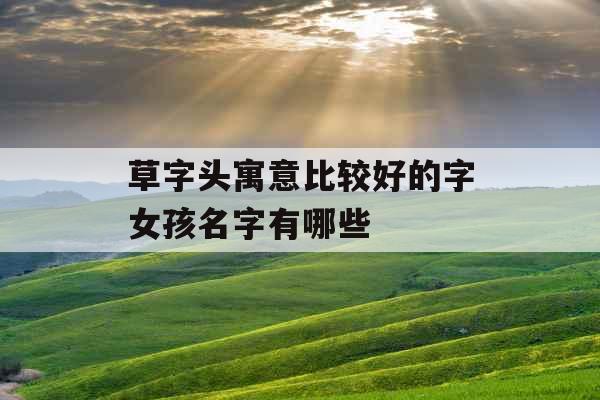 草字头寓意比较好的字女孩名字有哪些
