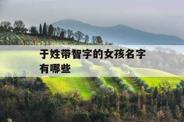于姓带智字的女孩名字有哪些