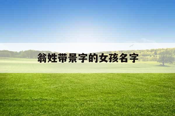 翁姓带景字的女孩名字