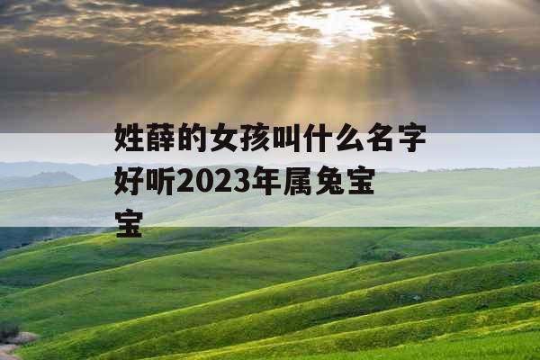 姓薛的女孩叫什么名字好听2023年属兔宝宝