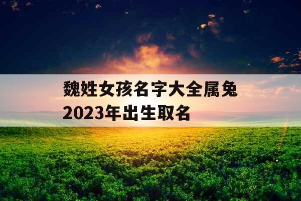 魏姓女孩名字大全属兔2023年出生取名 魏姓女孩名字大全属兔2023年出生取名