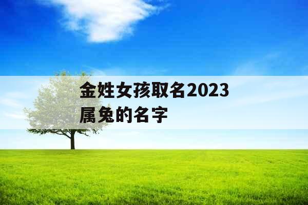 金姓女孩取名2023属兔的名字