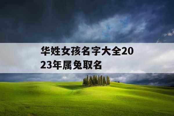 华姓女孩名字大全2023年属兔取名