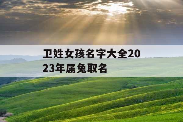 卫姓女孩名字大全2023年属兔取名 卫姓女孩名字大全2023年属兔取名