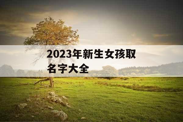 2023年新生女孩取名字大全