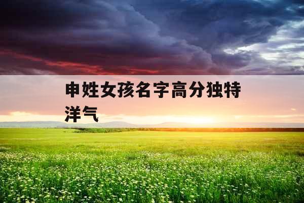 申姓女孩名字高分独特洋气