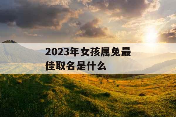 2023年女孩属兔最佳取名是什么