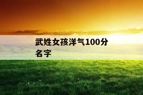 武姓女孩洋气100分名字