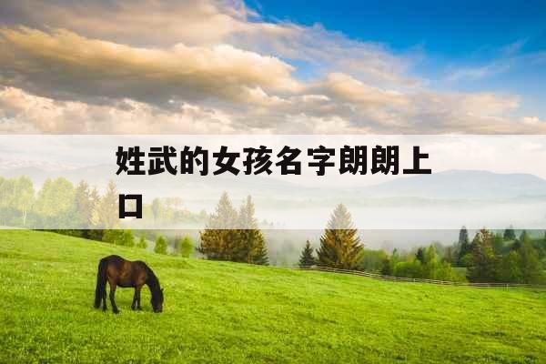 姓武的女孩名字朗朗上口