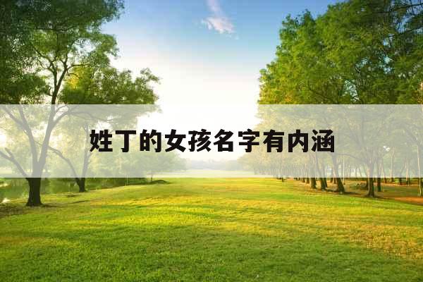 姓丁的女孩名字有内涵