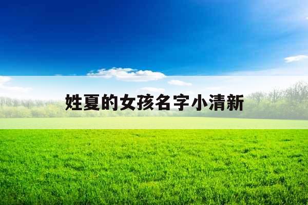 姓夏的女孩名字小清新 姓夏的女孩名字小清新