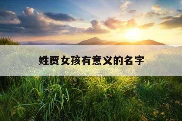 姓贾女孩有意义的名字