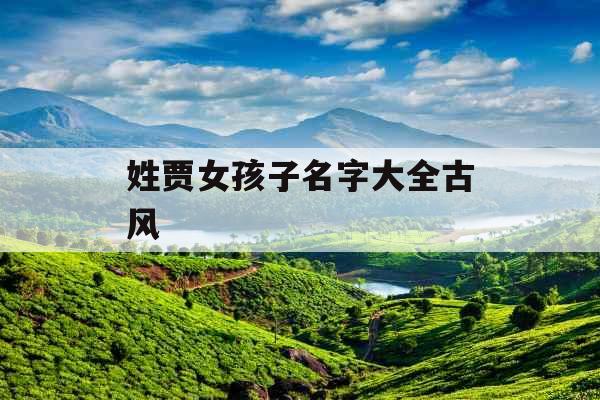 姓贾女孩子名字大全古风