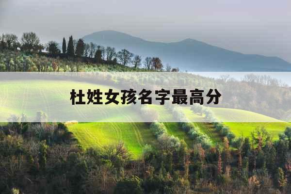 杜姓女孩名字最高分