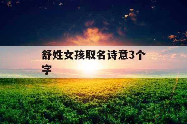 舒姓女孩取名诗意3个字