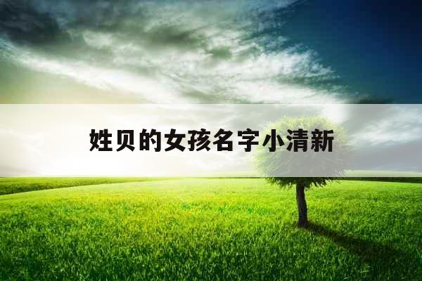 姓贝的女孩名字小清新