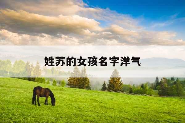 姓苏的女孩名字洋气