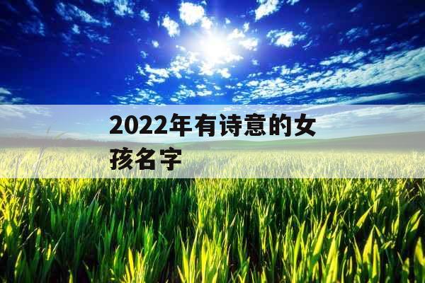 2022年有诗意的女孩名字