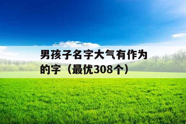 男孩子名字大气有作为的字（最优308个）