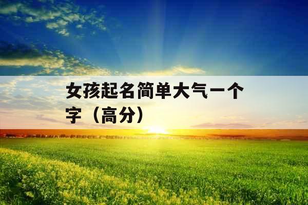 女孩起名简单大气一个字(高分) 女孩起名简单大气一个字(高分)