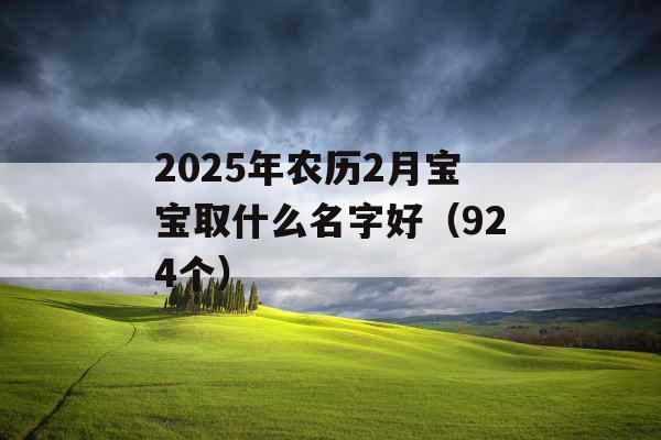 2025年农历2月宝宝取什么名字好（924个）