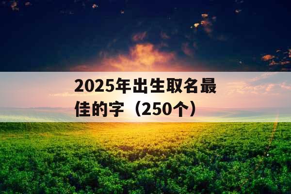 2025年出生取名最佳的字（250个）