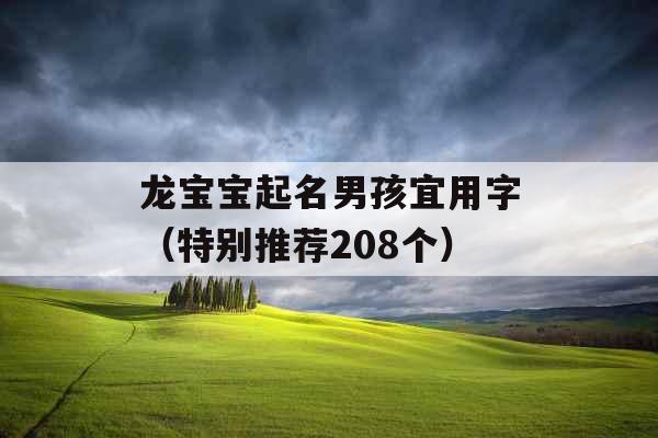 龙宝宝起名男孩宜用字(特别推荐208个) 龙宝宝起名男孩宜用字(特别推荐208个)